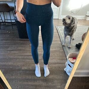 lululemon athletica Blue Leggings with High Waist and Stretchy Fabric
